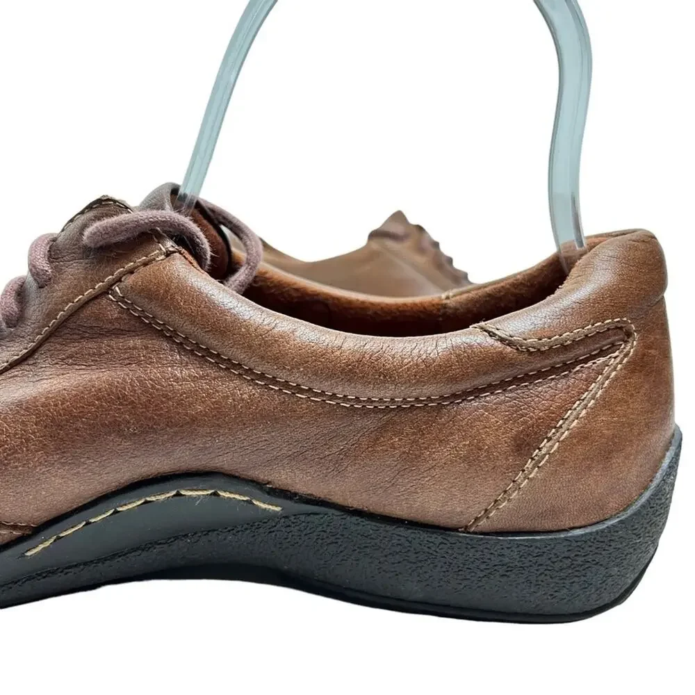 NATURALIZER FEDDRA Brown Tan Genuine Leather Lace Up Casual Shoes Comfort sz 9 N